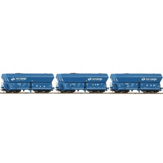 Zestaw 3 wagonów Falns, PKP Cargo z ładunkiem Roco 76046